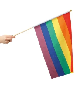 Regnbueflag på pind