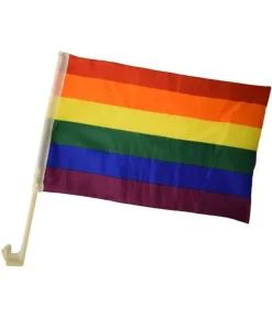 Regnbue flag til bil, 2 stk.