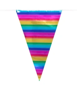 Regnbue metallic vimpelguirlande