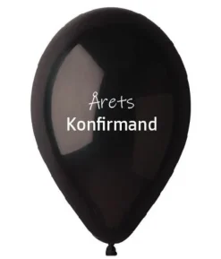 Årets konfirmand ballon, sort