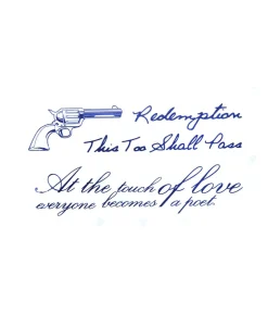 Revolver og citat tatovering