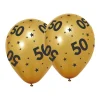 50 år guld balloner, 6 stk