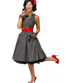 Rockabilly kjole med hvide prikker