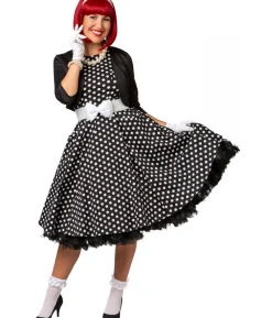 Rockabilly kjole med hvide prikker