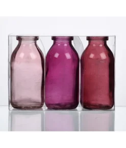 Rosa glasflasker, 10,5 cm