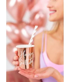 Rose gold Happy Birthday papkrus