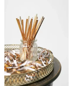 Rose gold papirsugerør, 20 stk.