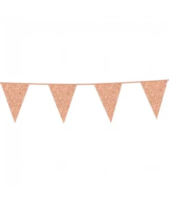 Rose gold vimpelguirlande med glimmer