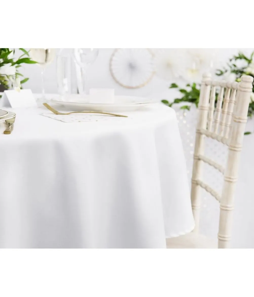 Rund hvid stofdug, 300 cm