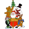 Santas Family vinduesticker, 40cm