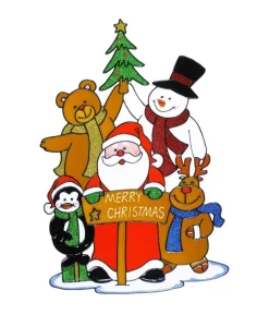 Santas Family vinduesticker, 40cm