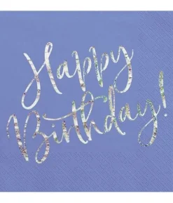Servietter Happy Birthday, blå