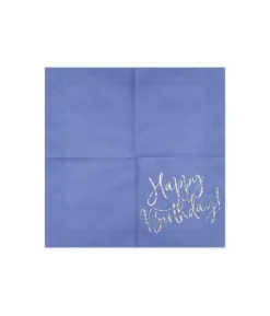 Servietter Happy Birthday, blå