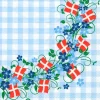 Servietter med blomsterranke og flag