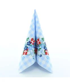 Servietter med blomsterranke og flag