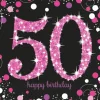 Servietter 50 år Pink Sparkling