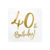 Servietter 40th birthday, guld