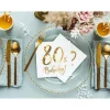 Servietter 80th birthday, guld
