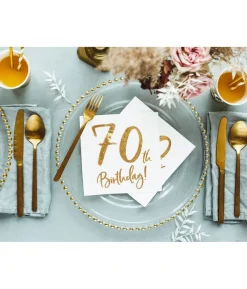 Servietter 70th birthday, guld