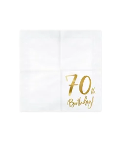 Servietter 70th birthday, guld