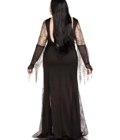 Sexy Spooky Morticia kostume Plus