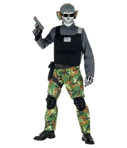Skelet soldat kostume