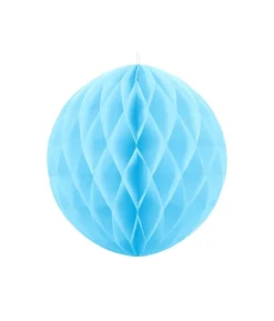 Skyblå papirvæv kugle, 40 cm