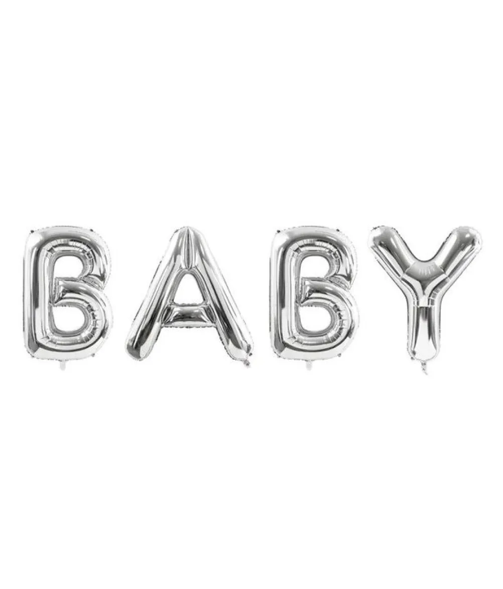 Sølv BABY folieballon