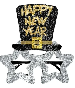 Sølv briller Happy New Year