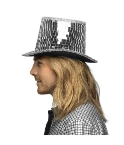 Sølv diskokugle hat