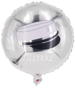 Sølv folieballon med studenterhue