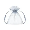 Sølv organza poser, 10 stk