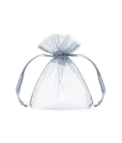 Sølv organza poser, 10 stk