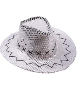 Sølv paillet cowboyhat