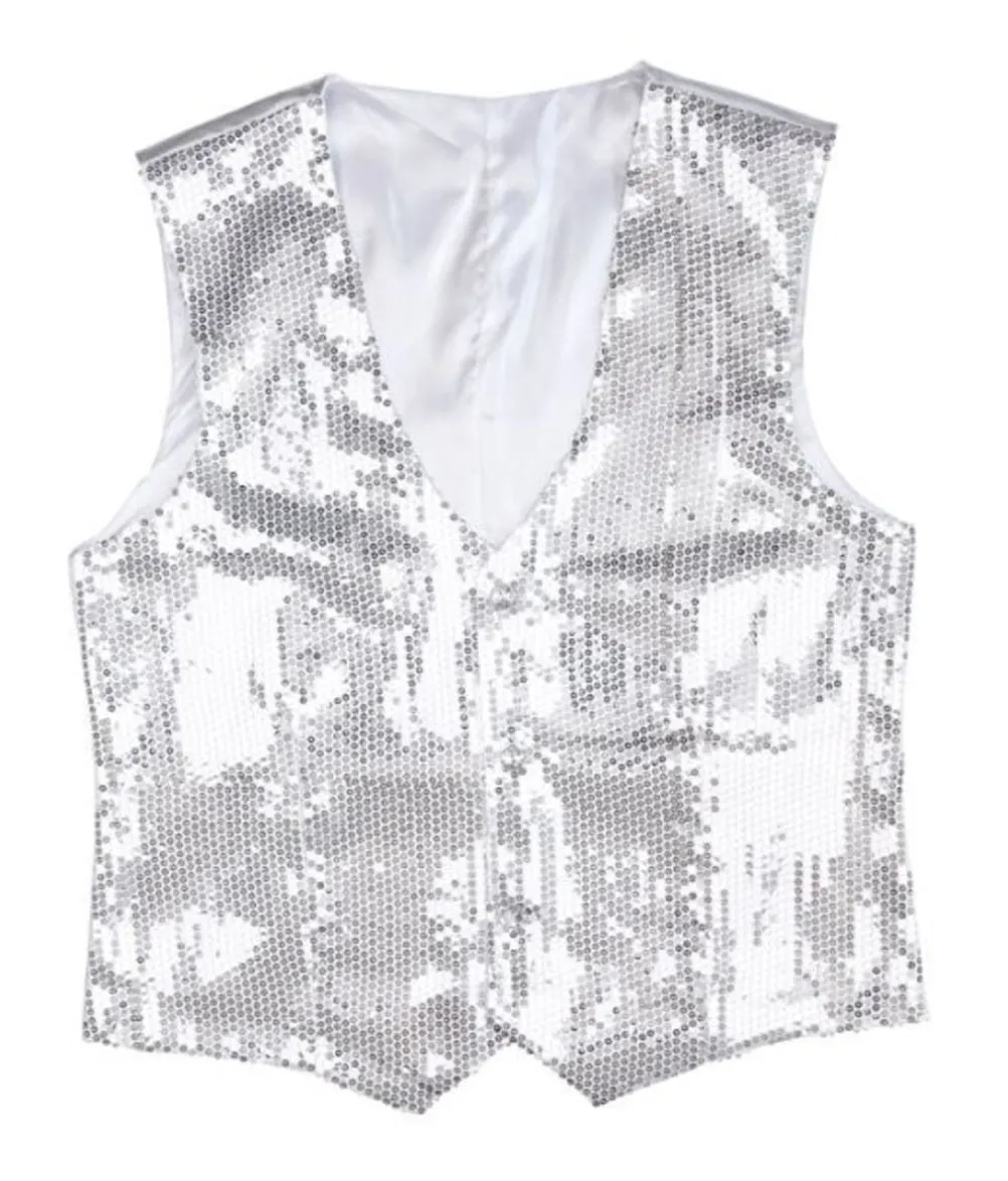 Sølv pailletvest