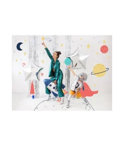 Sølv stjerne folieballon, 70 cm