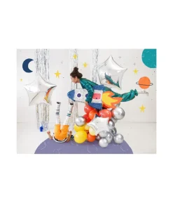 Sølv stjerne folieballon, 70 cm