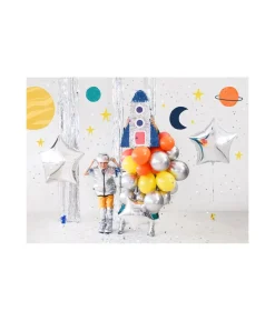 Sølv stjerne folieballon, 70 cm
