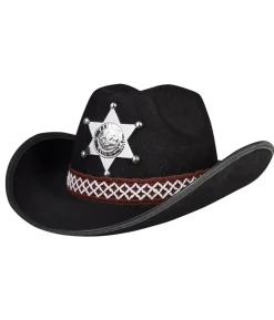 Sort cowboyhat, barn