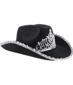 Sort cowboyhat med diadem
