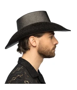 Sort Cowboyhat, metallic
