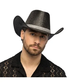 Sort Cowboyhat, metallic