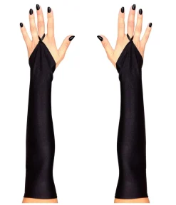 Sorte fingerløse lange handsker