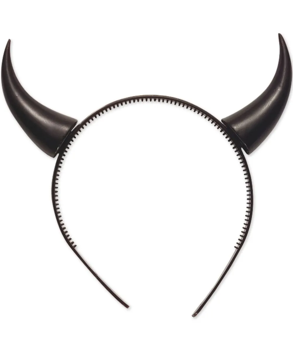 Sorte horn på hårbøjle
