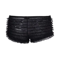 Sorte hotpants med flæser