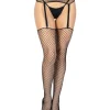 Sorte netstockings med hofteholder