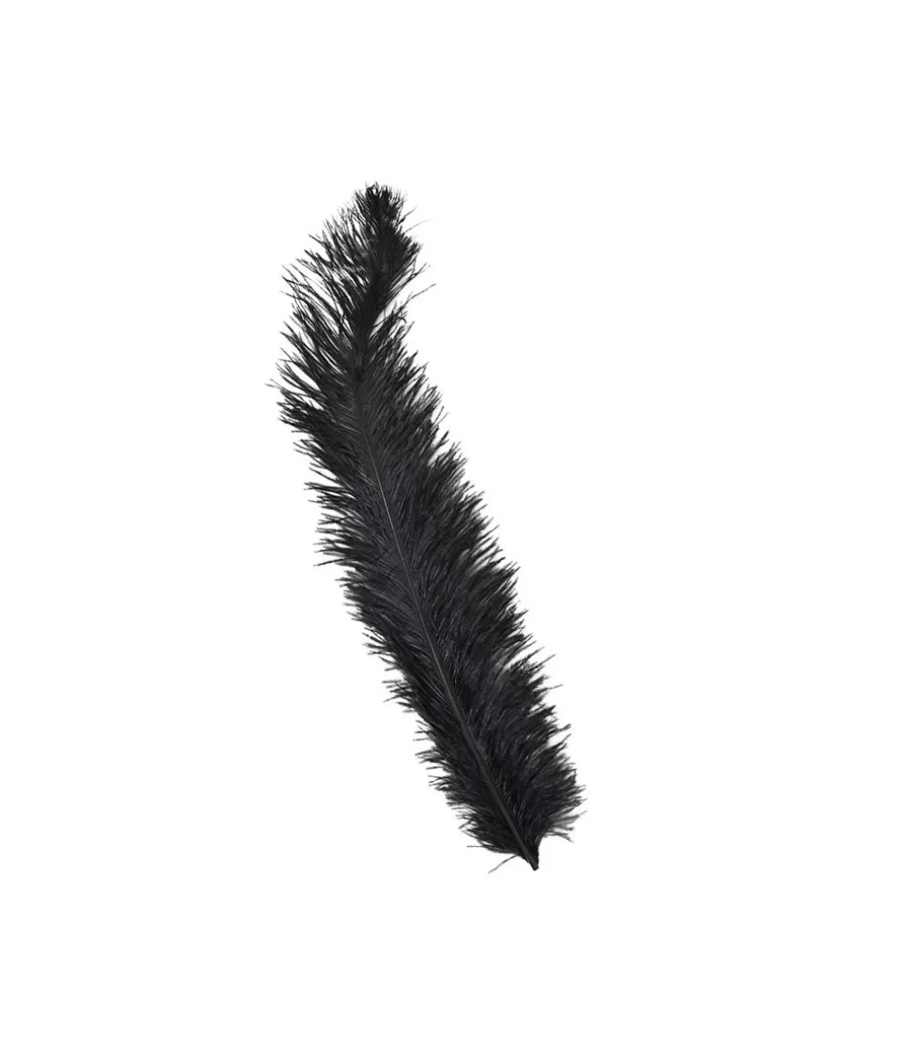 Sorte strudsefjer 60 cm, 12 stk