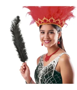 Sorte strudsefjer 60 cm, 12 stk