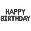 Sort folieballon Happy Birthday