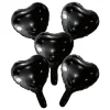Sort folieballon hjerter, 5 stk